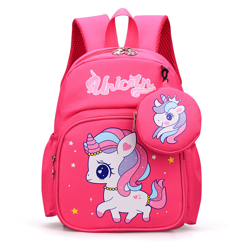 Picture of Pupils' Bag with Coin Purse Children's Printed Schoolbag Cute Cartoon Children's Ridge Protection Schoolbag