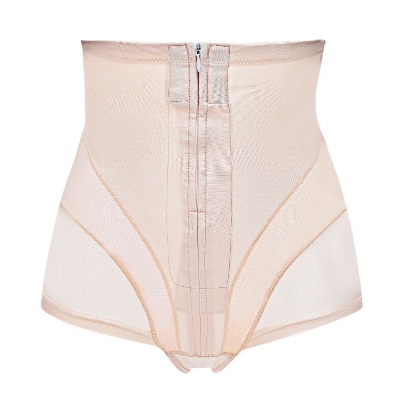 Picture of Zipper high waist belly shaping pants summer thin slimming postpartum belly contracting stomach lifting hip shaping pants waist slimming plus size