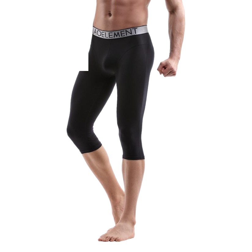Picture of Men's Anti-wear Leg Sports Long Leg Panties Cropped Panties Men's Quick-drying Boxers Running Long Boxers