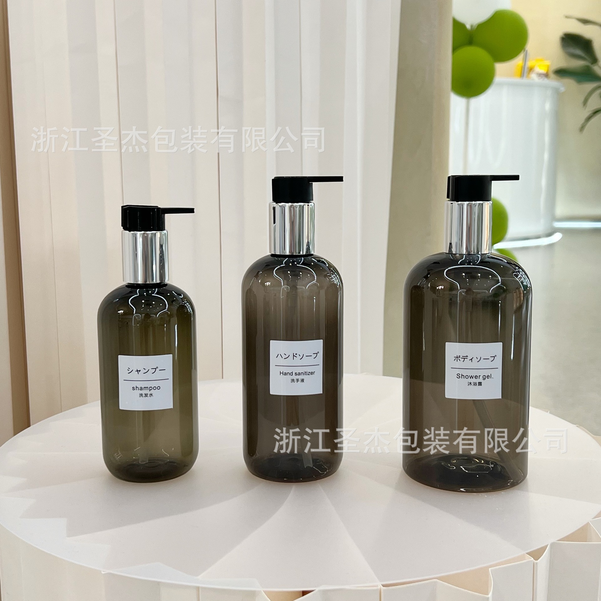 Black Boston Bath Center Shampoo Body Soap Hotel Homestay Press PET Large Capacity Bottling