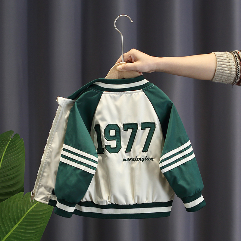 Picture of 2637 Children's Clothing Boys Tops Spring and Autumn 2025 New Korean Style Little Boy Tops Top Baby Baseball Uniform