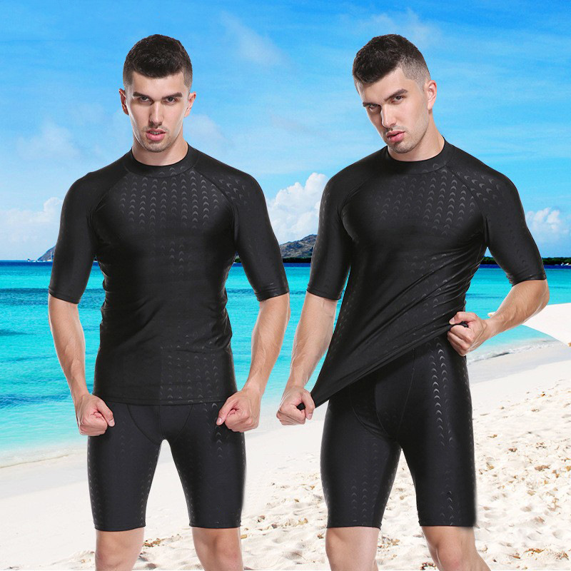 Men's Swimming Suit Split Suit Swimming Suit Stretch Nylon Five Men's Swimming Trunks Swimming Cap Swimming Goggles Swimming Equipment