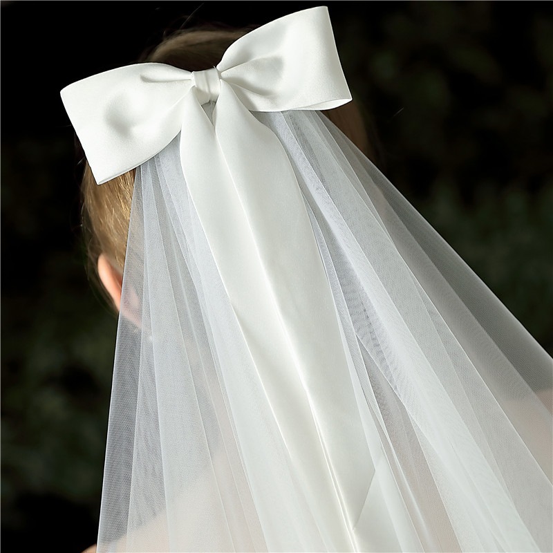 Picture of Bride's Veil Mori Travel Photograph Accessories Wedding License Bow White Small Tape Comb