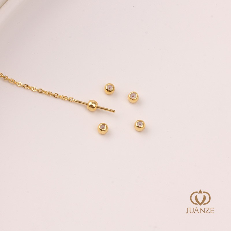 Picture of Bag gold color belt hanging without hanging silicone plug positioning adjustment round bead spacer handmade DIY hand necklace material accessories