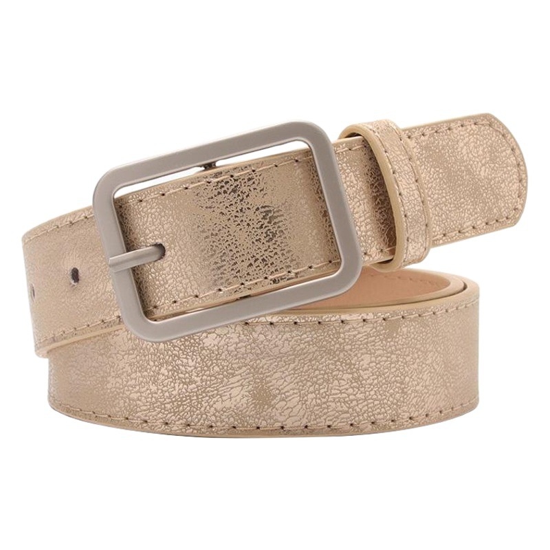 Popular Korean version of all-match women's belt shiny pu alloy buckle belt jeans decorative pants with students wholesale