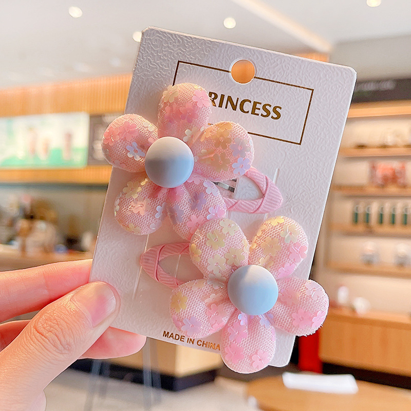 Picture of New Flower hairpin fresh baby hairpin headdress flower children's hair accessories do not hurt hair BB clip girl bangs clip headdress