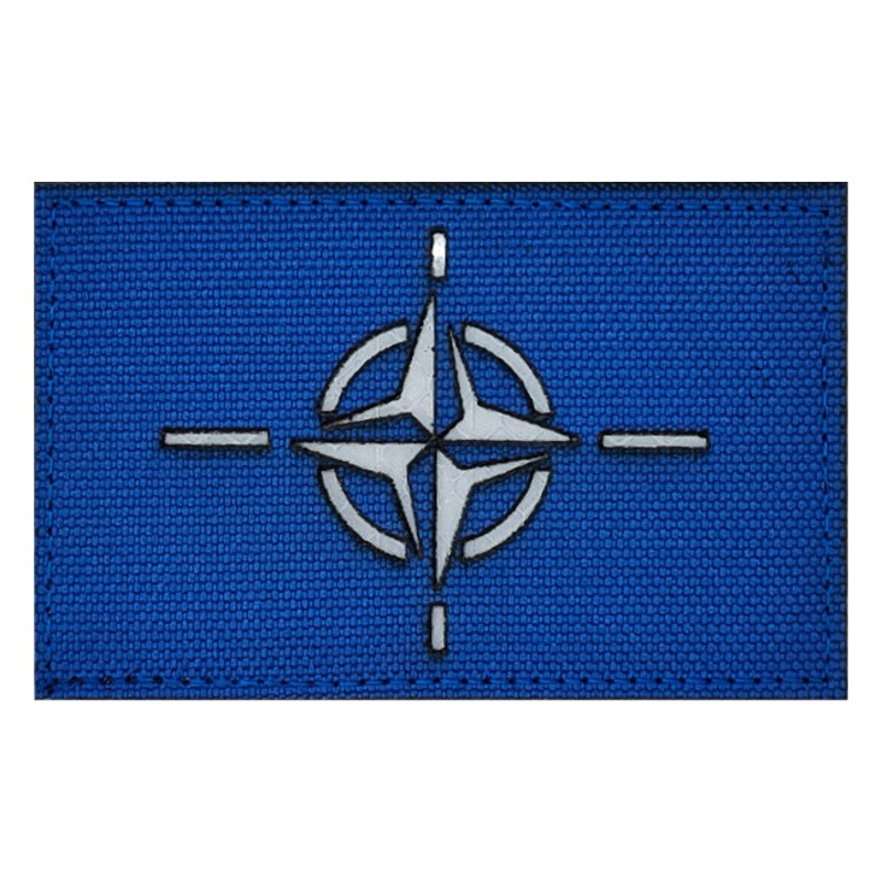 nato-otan NATO Flag Armband Embroidered Velcro Badge ISAF Military Fan Tactical Badge Reflective Cloth Sticker