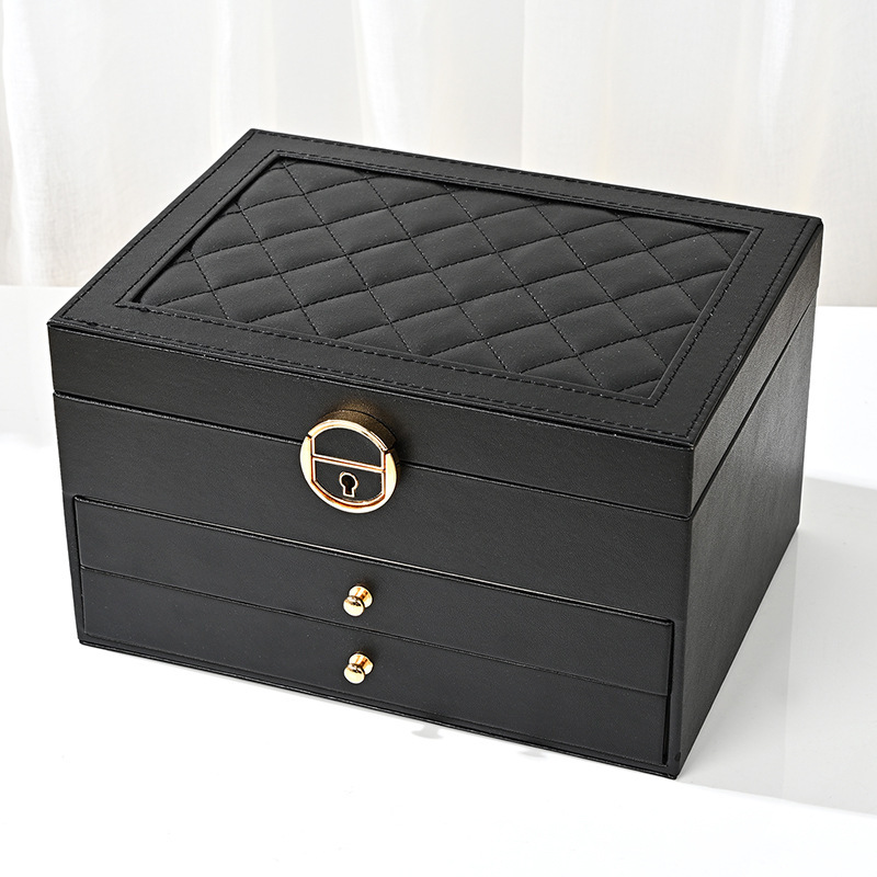 Picture of Jewelry Storage Box Large Capacity Multi-Layer Jewelry Hair Accessories Ring Earrings Necklace Earrings Bracelet Storage Box