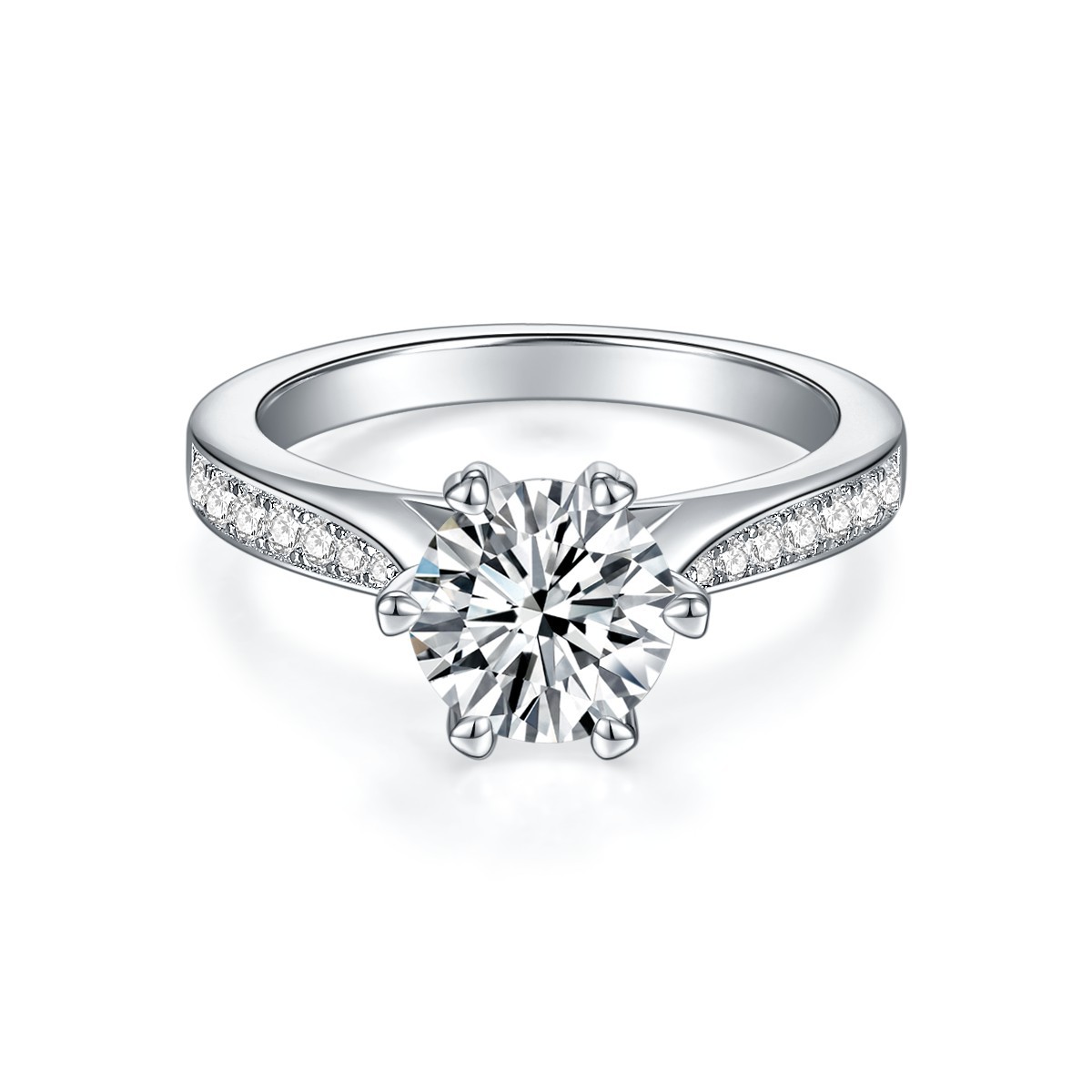 Niche Unique Design 1 karat Moissanite Rings in Time Middle Smart Ring Seconds through Drill Pen Real Drill