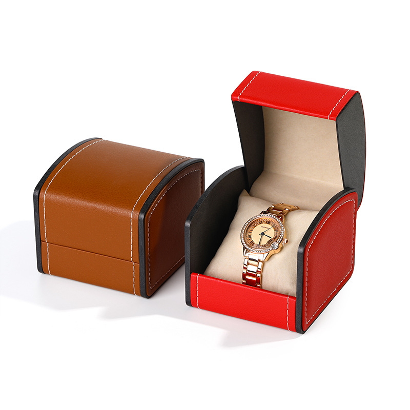 Picture of High-grade arched flip watch box wholesale watch packaging box men PU bracelet watch storage box mechanical watch box