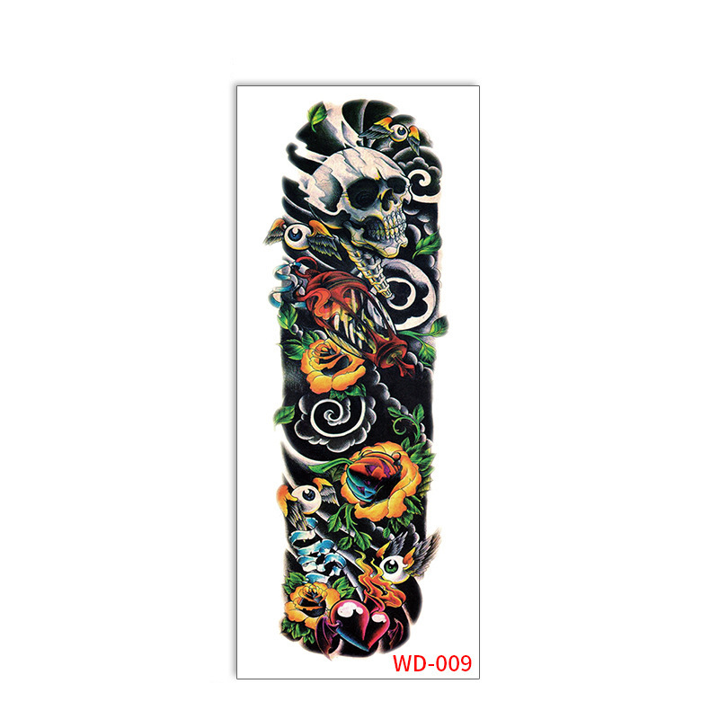 Picture of Full Arm Tattoo Sticker Cross-border New Waterproof Sweat Simulation Cross Buddha Black and White Colorful Personality Full Arm Temporary Tattoo