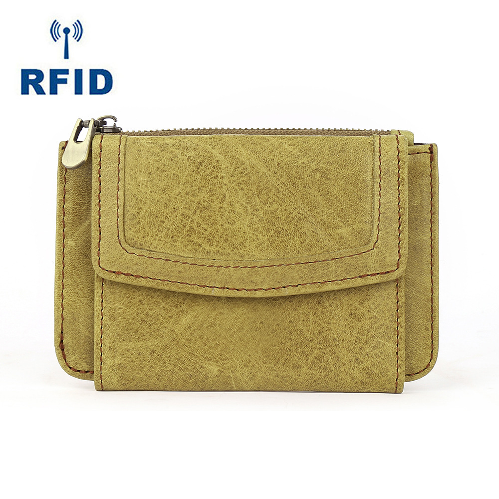 Joyir Genuine Leather Coin Wallet Large Capacity Multi-Card Slot Ultra-Thin Pickup Card Bag Anti-Magnetic RFID Simple Change Storage Bag
