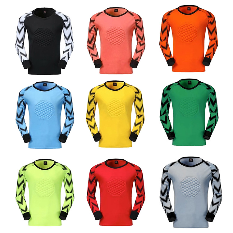 Goalkeeper suit football match door uniform long sleeve breathable sweat-wicking men and women in stock sports gantry uniform printable