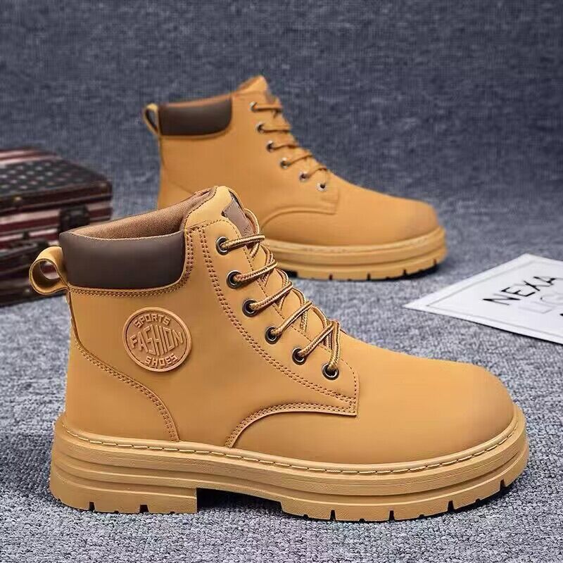 Picture of Rhubarb boots autumn and winter 2024 men's plus size martin boots tooling waterproof non-slip hiking shoes construction site labor protection shoes