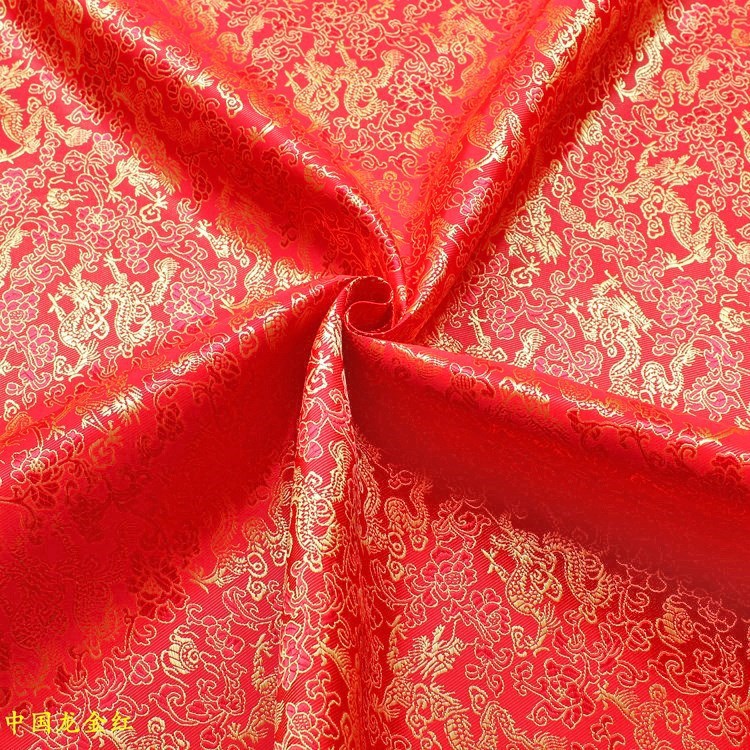 150cm Wide Packaging Box Gift Box Multicolor Chinese Dragon Pattern Jacquard Cloth Ancient Dress Small Dragon Brocade