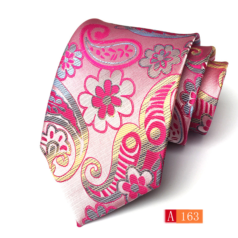 Picture of Source manufacturers polyester jacquard material men's tie big flower spike fashion tie in stock wholesale