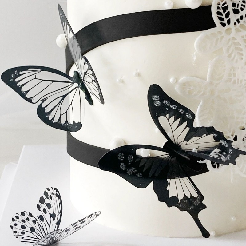 Picture of Butterfly Birthday Cake Insert Beautiful Mother's Day Cake Decoration Cake Insert Butterfly Cake Decoration
