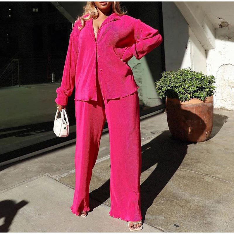 Picture of 2023# European and American Women's Amazon Independent Station Hot Explosions Sexy Pleated Loose Casual Multicolor suit