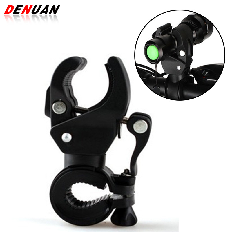 Wholesale Universal Self-Clamping Flashlight Lamp Clip 360-Degree Rotating Bicycle Equipment Bicycle Light Clip