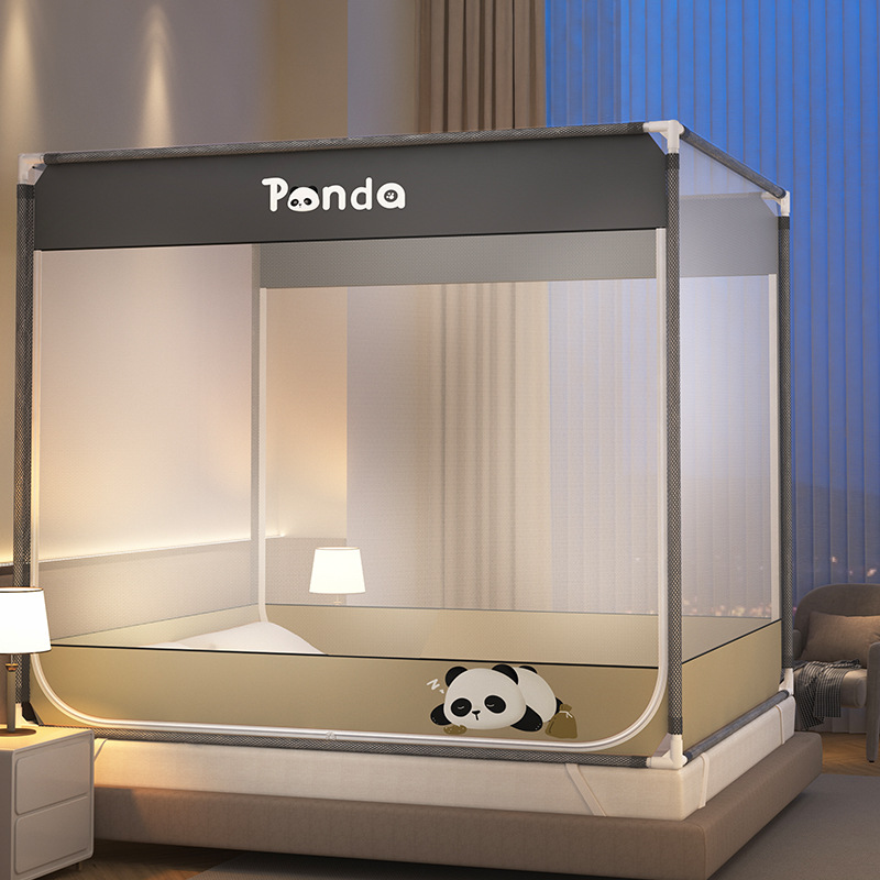 Picture of Class A Mosquito Net Household Bedroom Three-door New Bracket Tattoo Children's Anti-fall Anti-drop Bed Fully Surrounded Bottomless 1.8