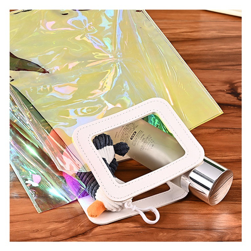 PVC Colorful Handbag Transparent Plastic Shopping Bag Internet Celebrity Hand Gift Wedding Candy Gift Bag Laser Handbag
