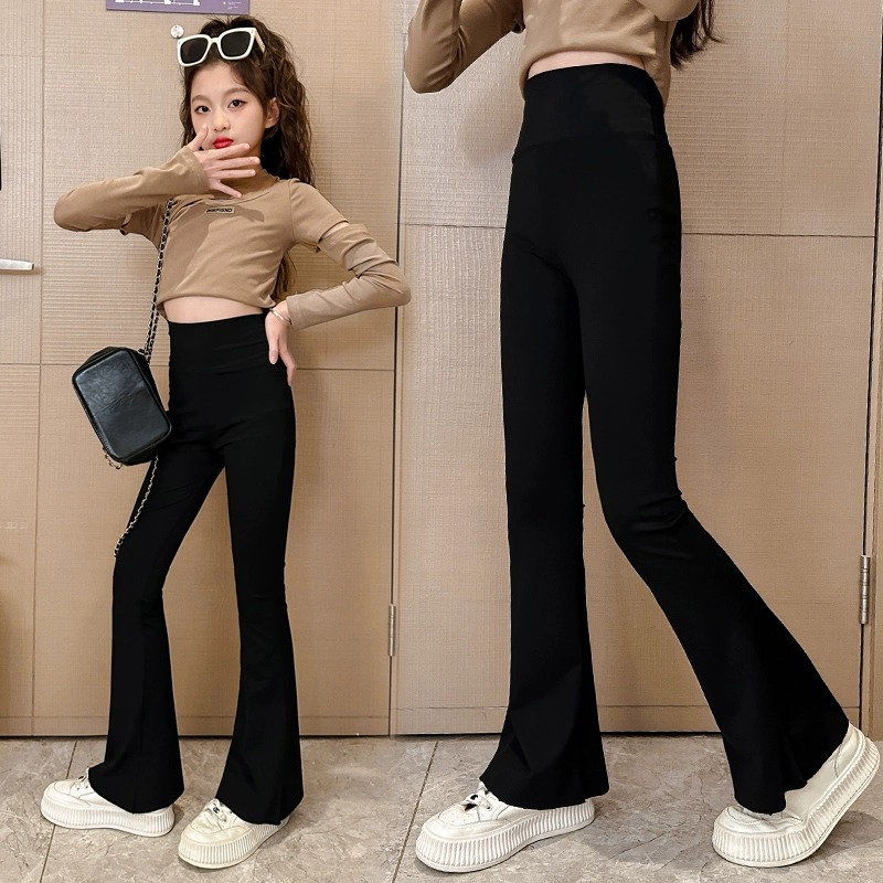 Girls' Pants 2025 Autumn and Summer Elastic Thin Shark Pants for Older Children, Spring and Autumn Leggings, Cross-Border E-Commerce