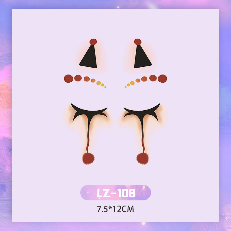 Picture of New Year's Day girl cute face makeup New year new year Creative face stickers love blush cute makeup stickers tattoo stickers