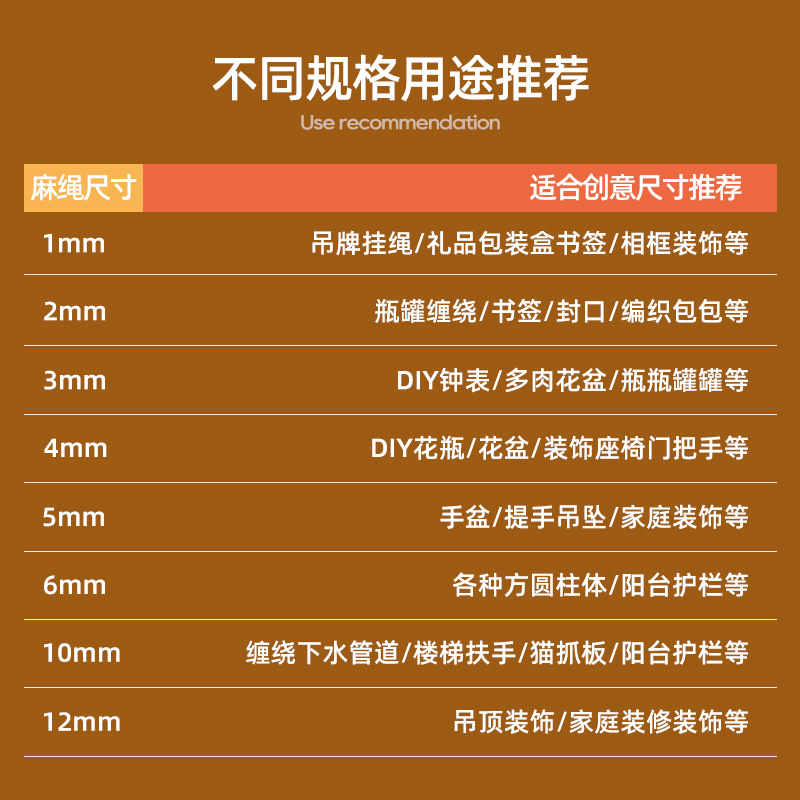 Picture of Jute Rope Hand-woven Decorative Coarse Hemp Rope DIY Thin Hemp Rope Bundle Tug Rope Cat Climbing Frame Winding Rope