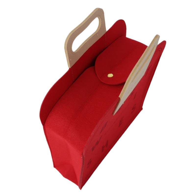 Spring Festival Red Felt Gift Bag Year of the Snake Bank Corporate Festival Souvenir School Red Handbag Customized
