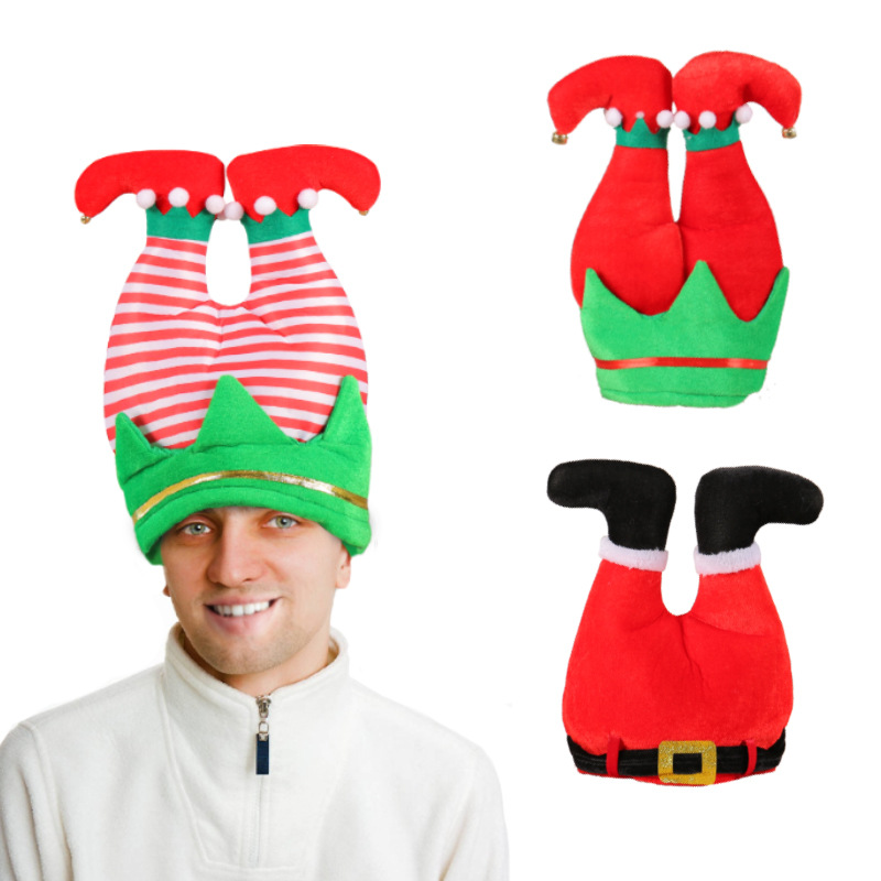 Christmas Creative Elf Leg Pants Hat Amazon Party Decoration Hat Green Fur Monster Hat Christmas Hat Manufacturer Wholesale