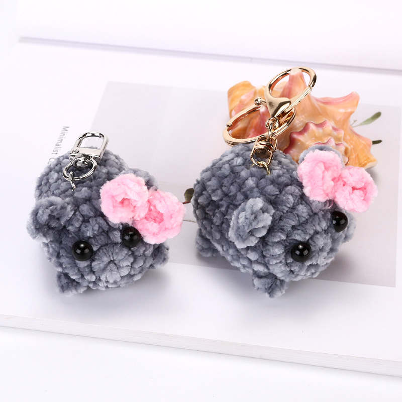 Picture of Lots of in stock Knitted Sad Music Hamster Keychain Pendant Squeaky Hamster Sound Hamster Keychain