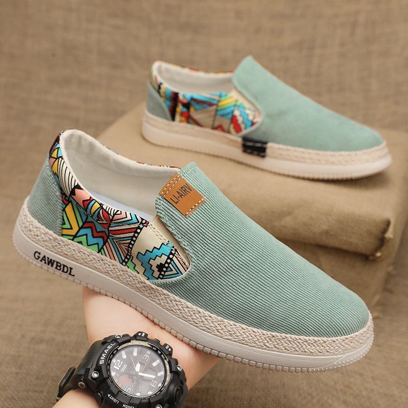 Summer Old Beijing Canvas Shoes for Men 2025 New Sports Casual Canvas Shoes Men's Thousand Layer Sole Fisherman Slip-On