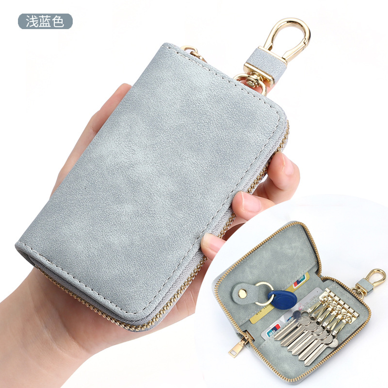 Picture of Retro Simple Zipper Key Bag Men's Waist Hanging Multi-Functional Household Small Bag Large Capacity Car Women's Key Bag