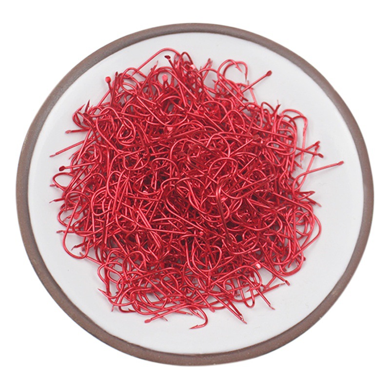 Wholesale Sleeve Hook Thin Strip Long Handle Barbed Bulk Hook Red Red Sleeve Small Gold Sleeve Stream Crucian Fishing Hook