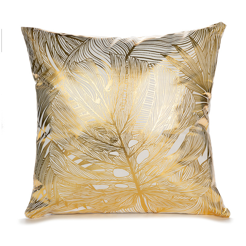 Picture of Cross-border Amazon New Geometric Bronzing Proverbs Super Soft Short Plush Pillow Bedroom Sofa Removable and Washable Cushion Cover