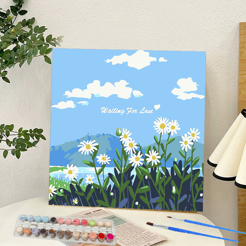 Picture of Digital oil painting landscape Dafen village hand-painted mathematical oil painting coloring painting oil painting flowers flower oil painting wholesale