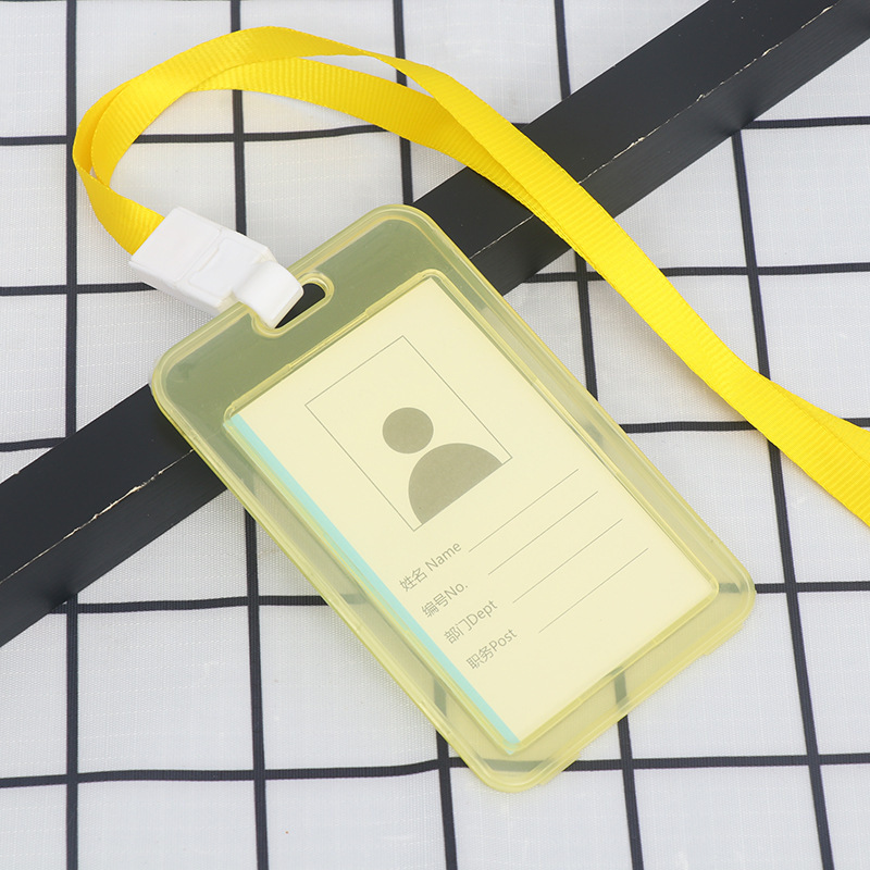 Picture of Multi-Color Transparent Work Badge Custom-Made Badge Lanyard Bus Bank Card Holder Plastic Transparent Employee Id Custom-Made