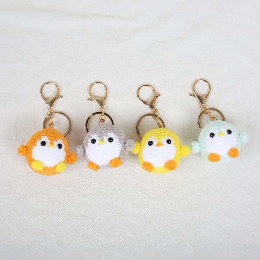 Handmade Crochet Wool Doll Pendant Penguin Cross-Border Wool Knitting Dumpling Pendant Handmade Crochet Doll Finished Product