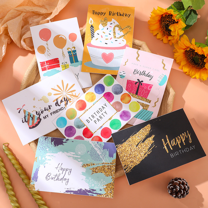 Amazon Creative Blessings Birthday Greeting Card Gift Gift Folding Card Bronzing 36 Birthday Greeting Card with Envelope