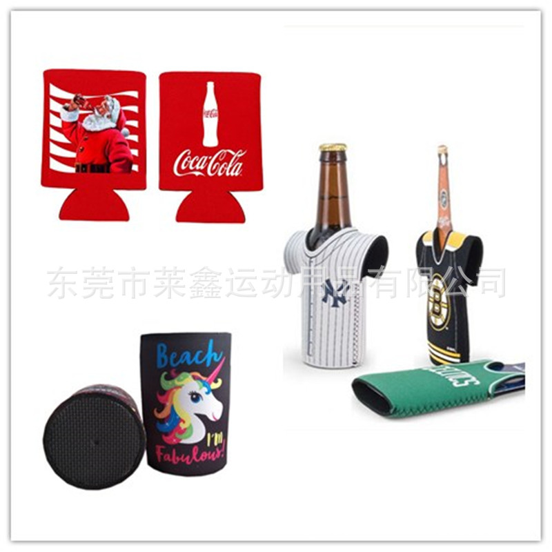 Picture of Manufacturers produce World Cup printed diving material T-shirt vest shape 330ml insulated jacket beer bottle cover