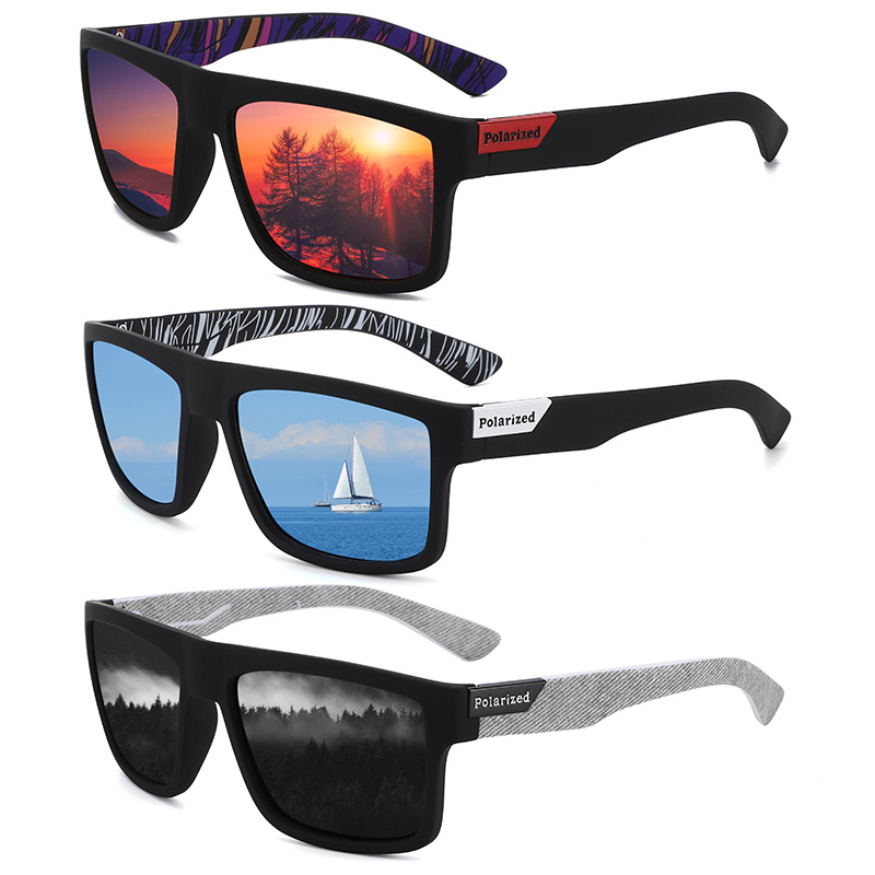 Large frame anti-ultraviolet sunglasses men's cycling glasses European and American outdoor color-changing sunglasses driving polarized fishing glasses