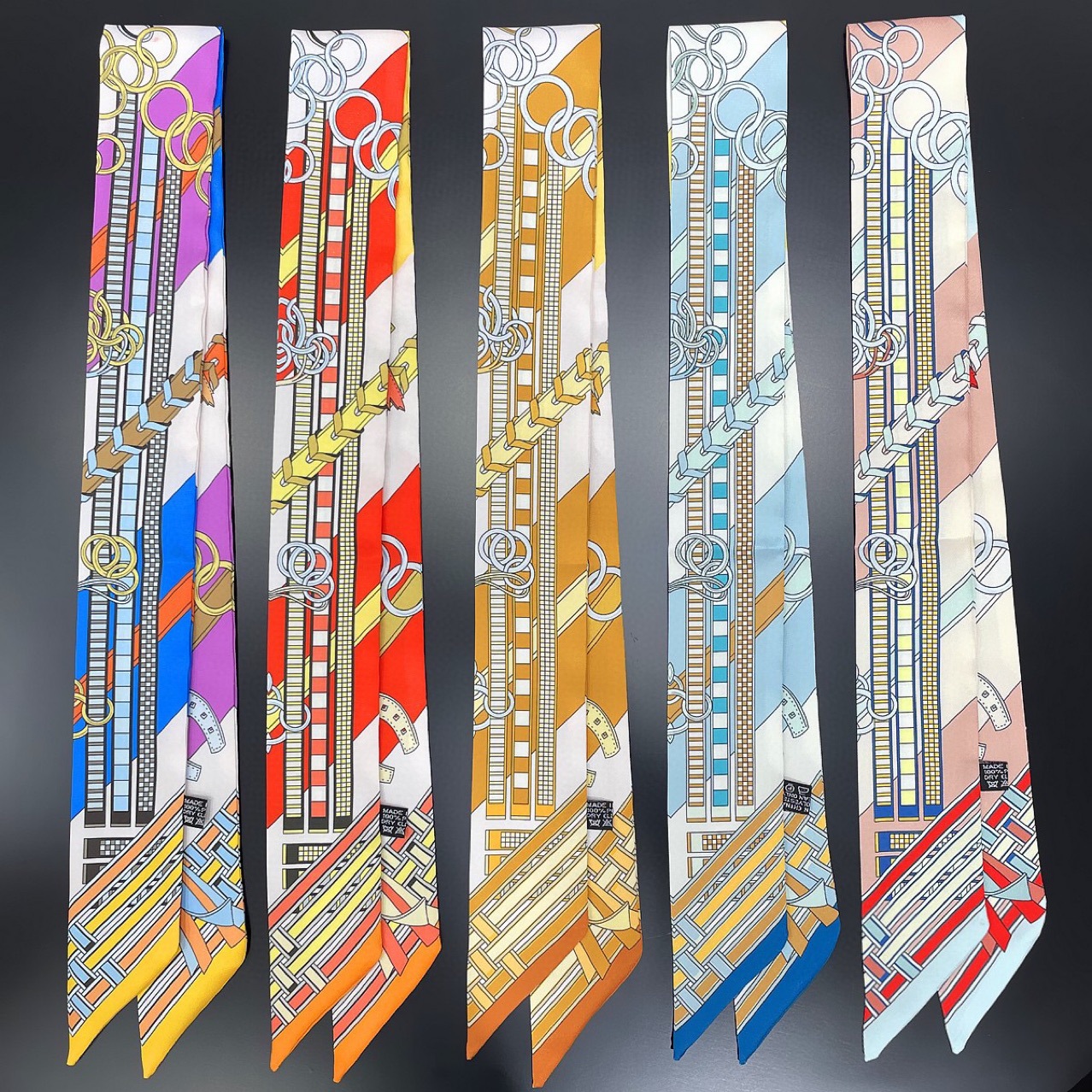 Silk Scarf for Women K-Style Versatile Narrow Strip with Shirt and Scarf Japanese Style Style Headband 2023 New Style Tied Bag Streamer