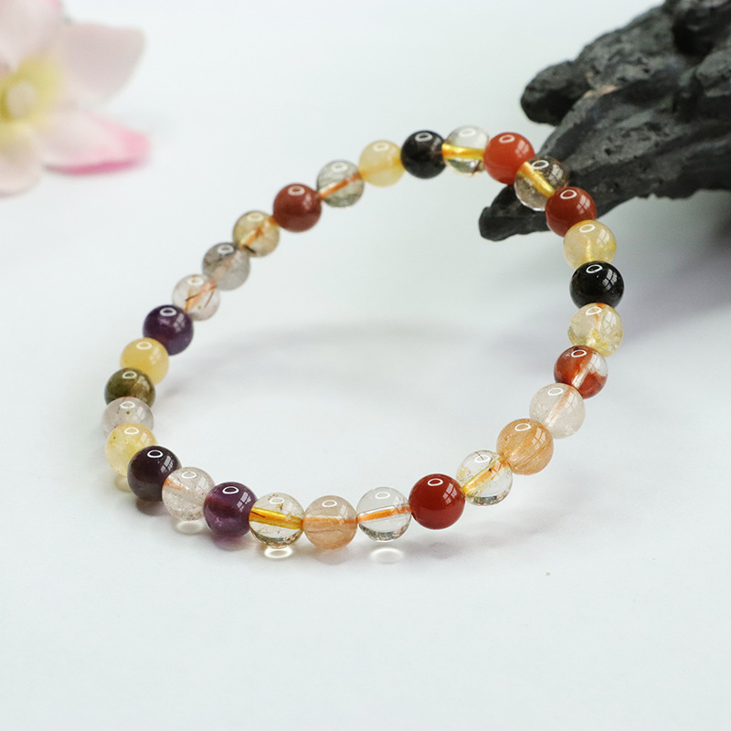 Picture of Jiyu Natural Color Hair Crystal Bracelet Fu Lu Shou Bracelet Crystal Color Treasure Factory Live Daifa CB2120606