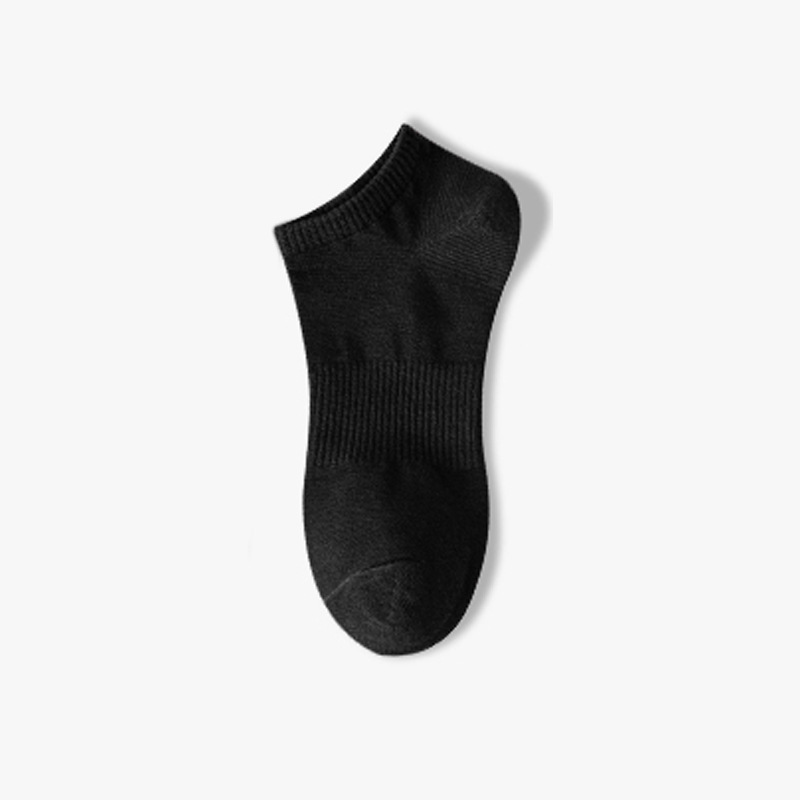 Picture of Summer socks thin breathable sweat-absorbent deodorant black and white gray solid color simple four seasons universal men's short boat socks women