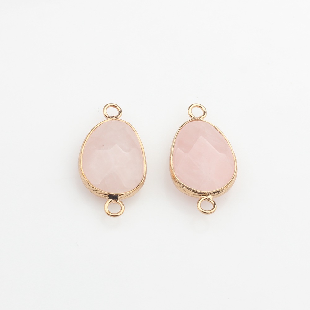 Picture of Cross-border hot selling new natural stone pendant copper wrapping cut-shaped double hanging pendant wholesale