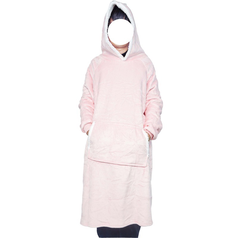 European and American Style Long Thickeneded Tv Lazy Blanket Tv Blanket Extended Nightgown Couple Family Home Clothes Pullover Pajamas