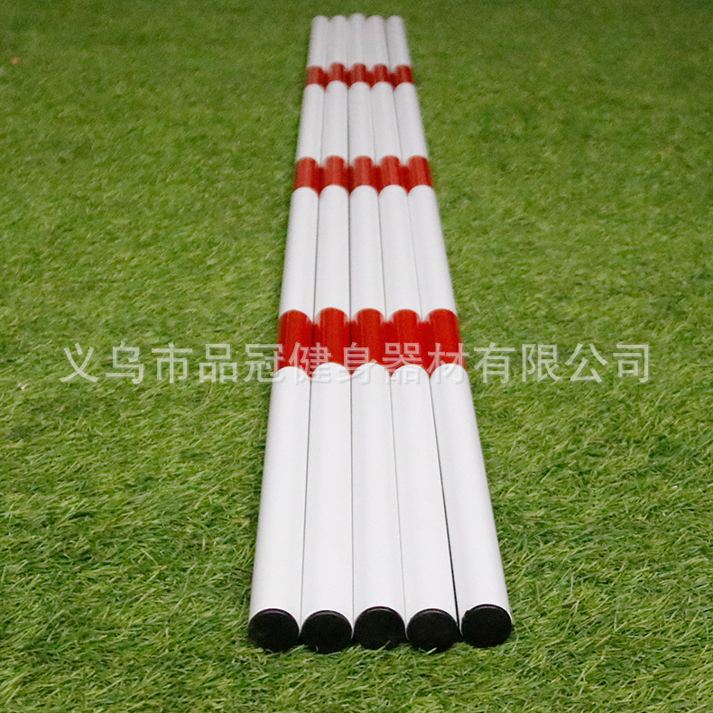 Picture of Sign pole snake-shaped winding pole warning pole foot flagpole red and white telescopic pole crossbar football training equipment
