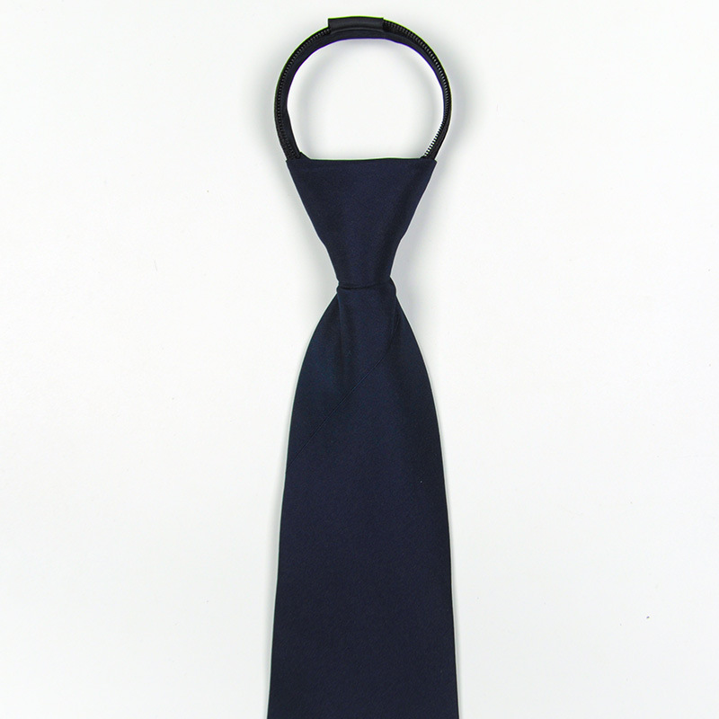Picture of Lazy zipper easy to pull men's formal business 10cm pure blue red black professional work high quality tie