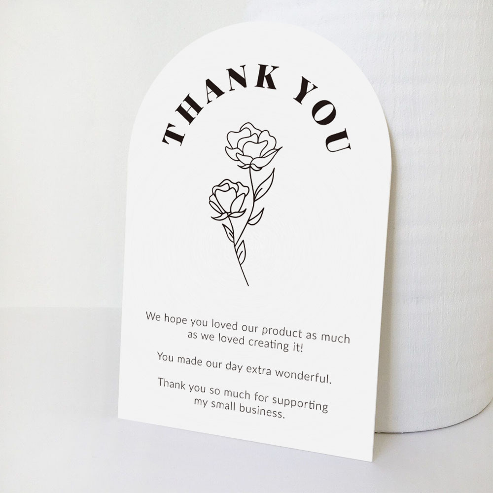 Cross-border spot wholesale special-shaped pink English thank you card coated paper card thank you gift packaging card