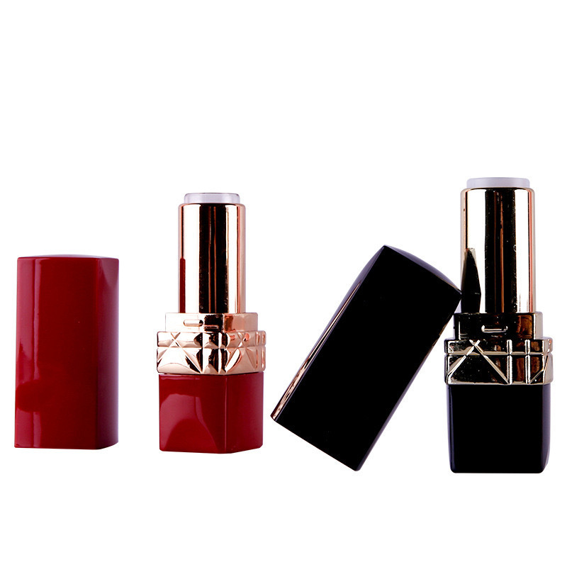 Picture of in stock manufacturers lipstick tube empty tube small di black red gold and silver ring diy lipstick empty tube packing material